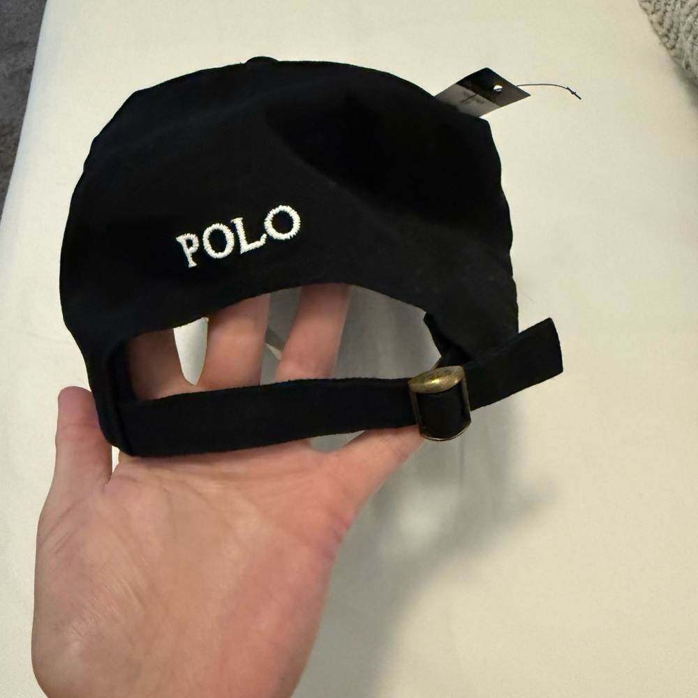 Polo by Ralph Lauren Black Baseball Cap with White Pony Logo - Picture 2 of 3